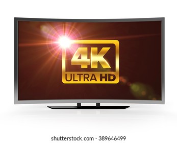 Curved 4k Ultra High Definition Led Stock Illustration 389646499 ...