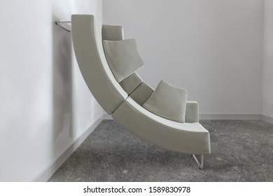 Curved Modern Sofa Leaning On Wall Stock Illustration 1589830978 ...