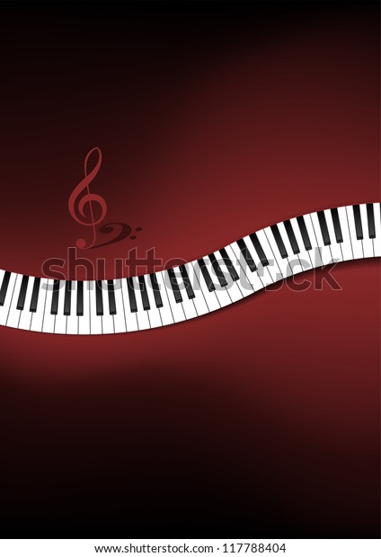 Curved Piano Keyboard Background Illustration Stock Illustration 117788404