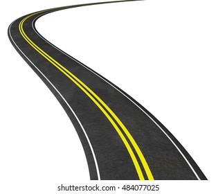 Curved Road 3d Illustration Isolated On Stock Illustration 484077025 ...