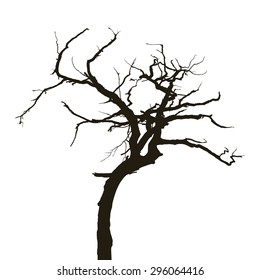 Curved Silhouette Dry Tree Isolated On Stock Illustration 296064416 ...