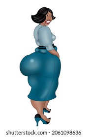 Curvy Sexy Lady Cartoon Character