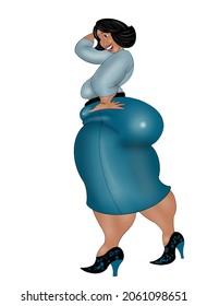 Curvy Sexy Lady Cartoon Character