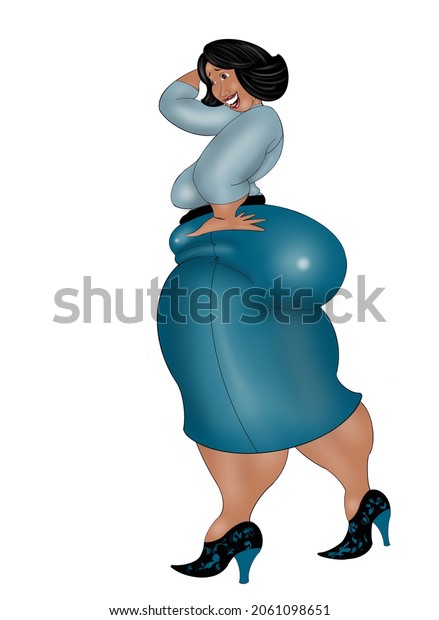 Curvy Sexy Lady Cartoon Character Stock Illustration 2061098651 ...