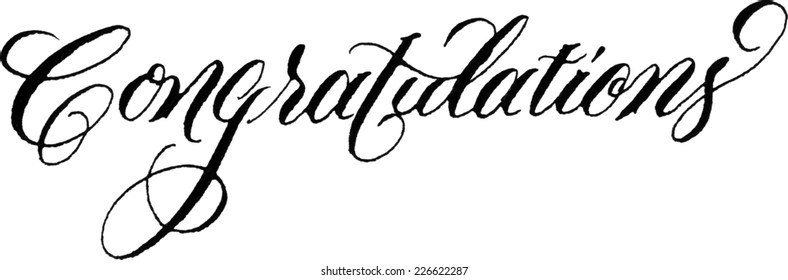 Custom Hand Lettered Congratulations Stock Illustration 226622287 