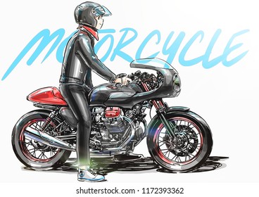 Realistic Motorcycle Classic Cloth Wallpaper Stock Vector (Royalty Free ...