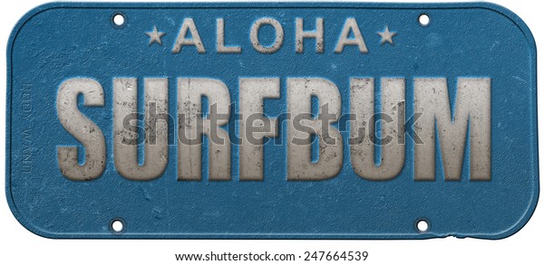 Custom Surfer Vanity Plate License Plate Stock Illustration 247664539