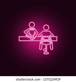 customer at the bar icon. Elements of Bar in neon style icons. Simple icon for websites, web design, mobile app, info graphics