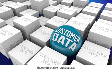 Customer Data Pool Private Consumer Information Privacy Security 3d Illustration