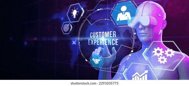 CUSTOMER EXPERIENCE inscription, social networking concept. Business, Technology, Internet and network concept. 3d illustration - Shutterstock ID 2291035775