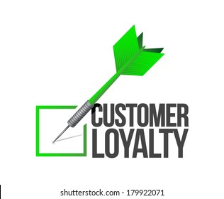 Customer Loyalty Dart Check Mark Illustration Design Over A White Background