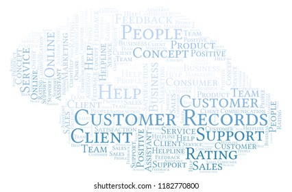 Customer Records word cloud.