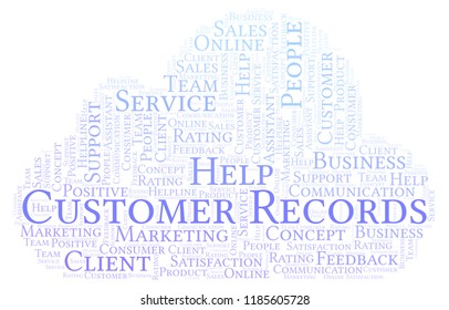 Customer Records word cloud.