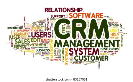 Customer Relationship Management System CRM In Word Tag Cloud