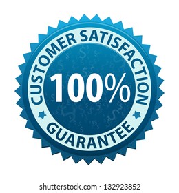 Customer satisfaction guarantee icon or symbol isolated on white background