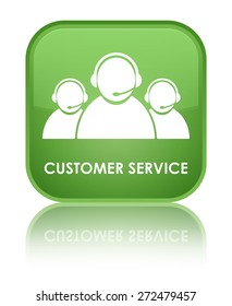 Customer Service (team Icon) Soft Green Square Button