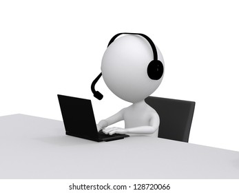 3d People Man Person Laptop Headphone Stock Illustration 109919846