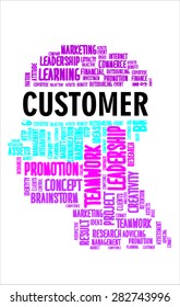 customer word concept with head shape