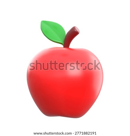 A customizable 3d illustration of red apple, ready to use