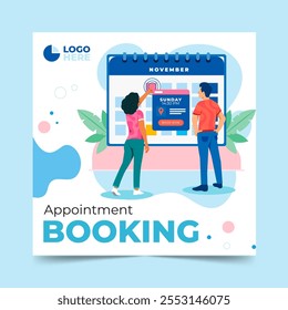 Customizable Appointment Booking Social Media Post Template for Realtors to Boost Client Engagement - Powered by Shutterstock