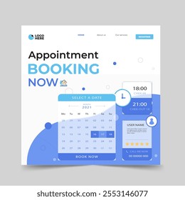 Customizable Appointment Booking Social Media Post Template for Realtors to Boost Client Engagement - Powered by Shutterstock