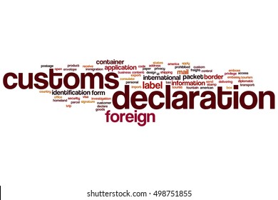 Customs Declaration Word Cloud Concept