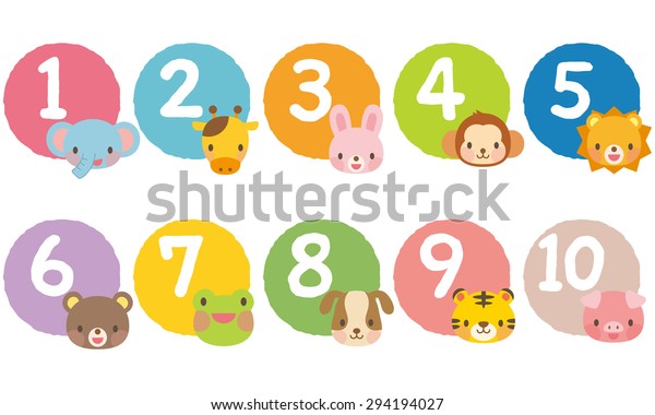 Cut Out Numbers On Colorful Circles Stock Illustration 294194027