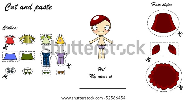 Cut Paste Doll Dress Stock Illustration 52566454 | Shutterstock