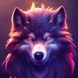 A Cute 3D Illustration Wildlife Wolf Fantasy Portrait, 3d Wolf Render Good For Picture Avatar Ideas For T-Shirt, Mug Or Another Accessories Object
