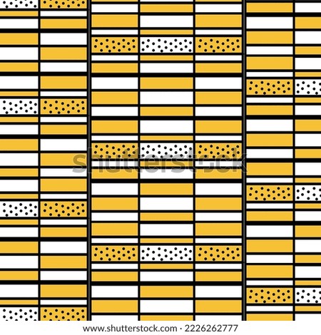 Cute abstract geometric pattern. Yello, blak and white horizontal lines pattern. Symmetrical pattern. Cute modern design
