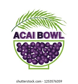 Cute Acai Bowl Sign Can Be Used As Icon, Logo, Poster, Menu Etc