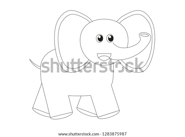 Cute Adorable Animal Drawings Children Colouring Stock