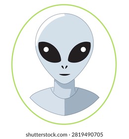 Cute Alien Head Vector Icon Cartoon Character Isolated on White Background