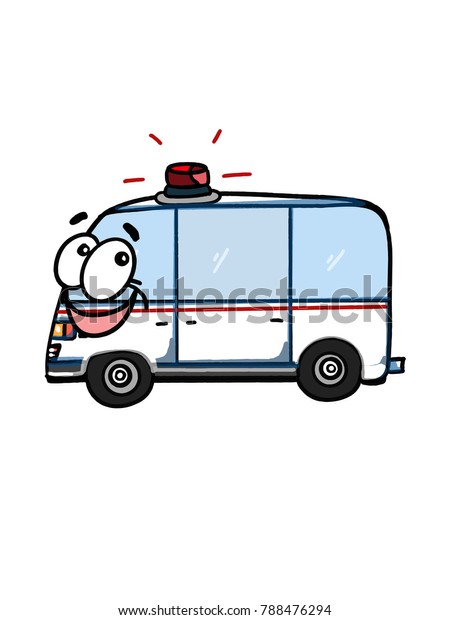 cute\
ambulance vehicle illustration cartoon \
drawing