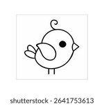 cute baby bird vector icon on white background