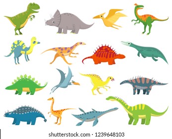 Set Isolated Cartoon Dinosaur Dino Stock Vector (Royalty Free ...