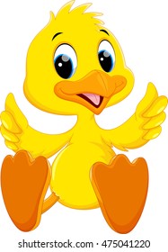 Cute Baby Duck Cartoon Thumb Stock Vector (Royalty Free) 475041211 ...