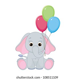 Elephant Baby Cute Print Sweet Tiny Stock Vector (Royalty Free) 1482342365