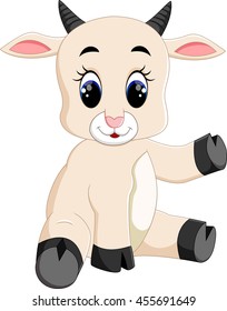 Cute Baby Goat Cartoon Stock Illustration 455691649 | Shutterstock