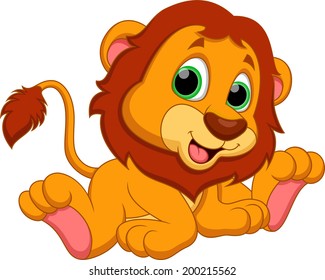 Cute Baby Lion Cartoon