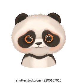 Cute Baby Panda, Jungle Animals, Isolated On White Background, Suitable For Prints, Postcards, Stickers, Patterns, Website Elements