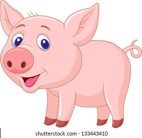 Cute Baby Pig Cartoon