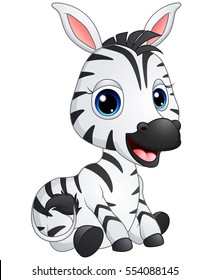 Cute Baby Zebra Cartoon Stock Illustration 554088145 | Shutterstock