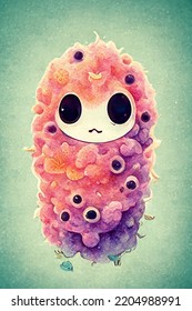 Cute Bacteria In Anime Style Drawing