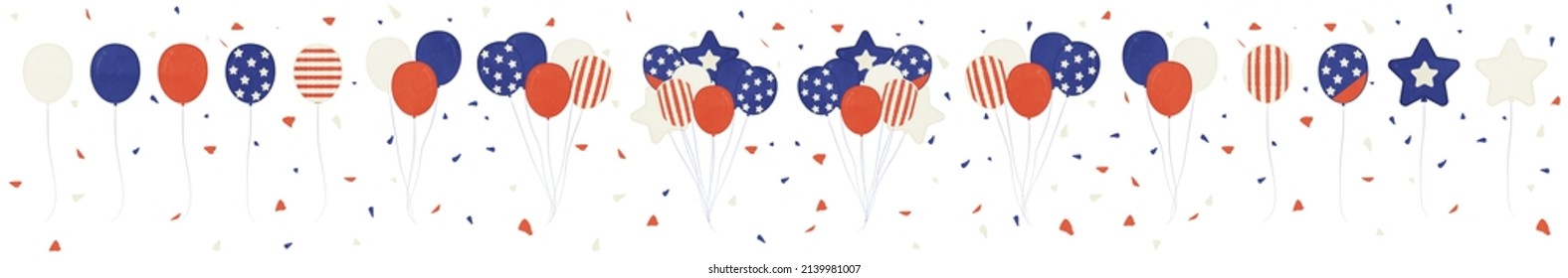 Cute balloons with American flag pattern