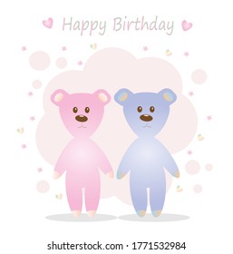 Cute Bears Happy Birthday Greetings Stock Illustration 1771532984 ...