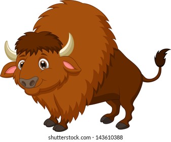 Cute Bison Cartoon