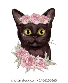 Cats Flowers Paintings Images Stock Photos Vectors Shutterstock