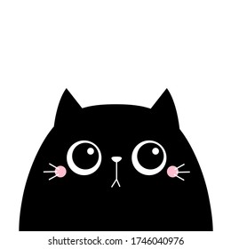 Black Cat Head Face Silhouette Pink Stock Vector (Royalty Free) 1106561654