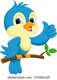 Cute Blue Bird Cartoon